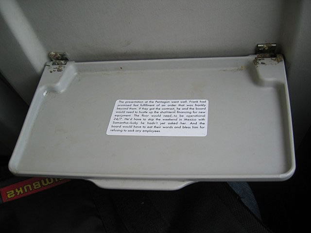 Implementation sticker in Cambridge to London Train