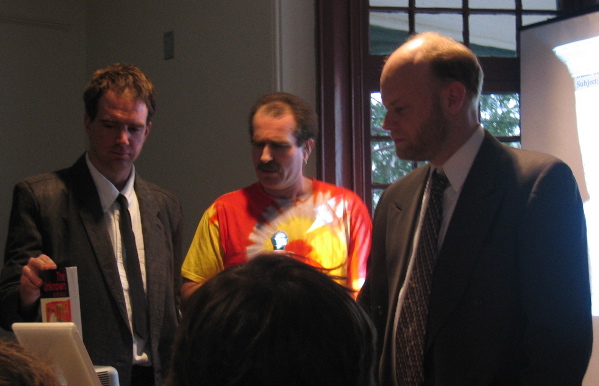 William Gillespie (left), Dirk Stratton (middle), and Scott Rettberg (right)