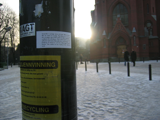 Implementation sticker in Bergen Norway