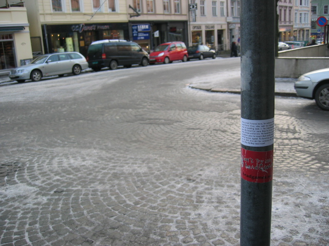 Implementation sticker in Bergen Norway