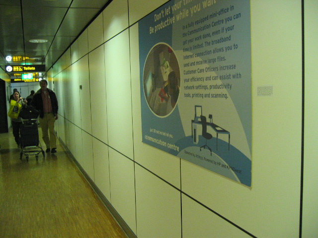 Implementation sticker in Amsterdam Schiphol Airport