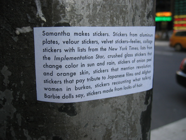 Implementation sticker in New York