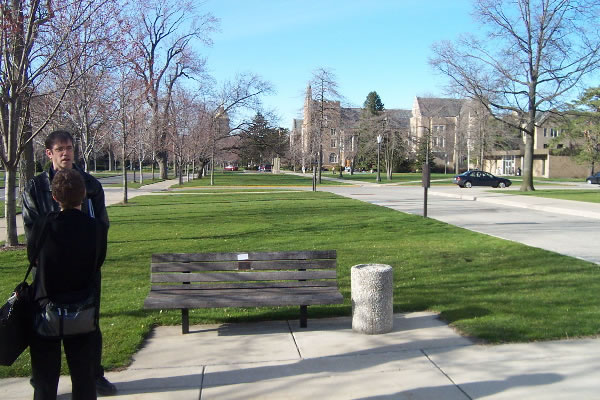 Implementation sticker in Notre Dame Campus Indiana