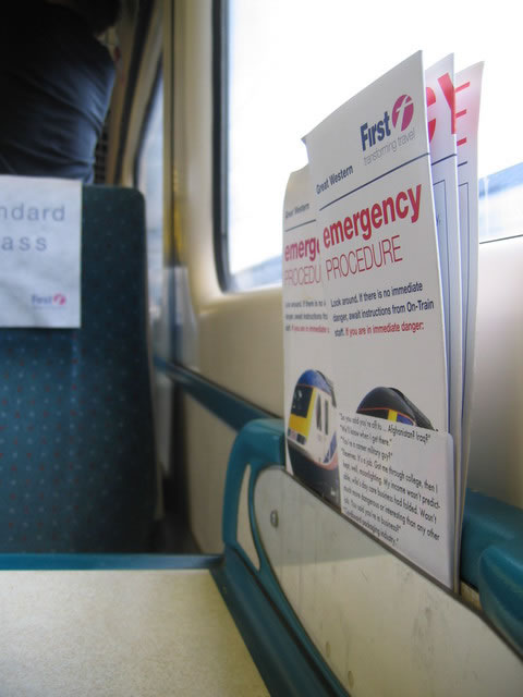 Implementation sticker in Newport Wales to London Train