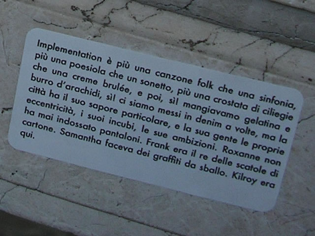 Implementation sticker in Pisa Italy